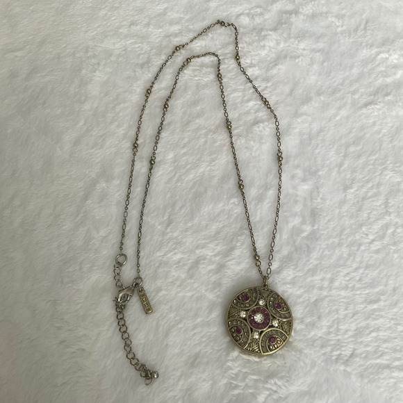 White House Black Market Jewelry - WHBM White House Black Market Gold Tone Purple Pendant Necklace